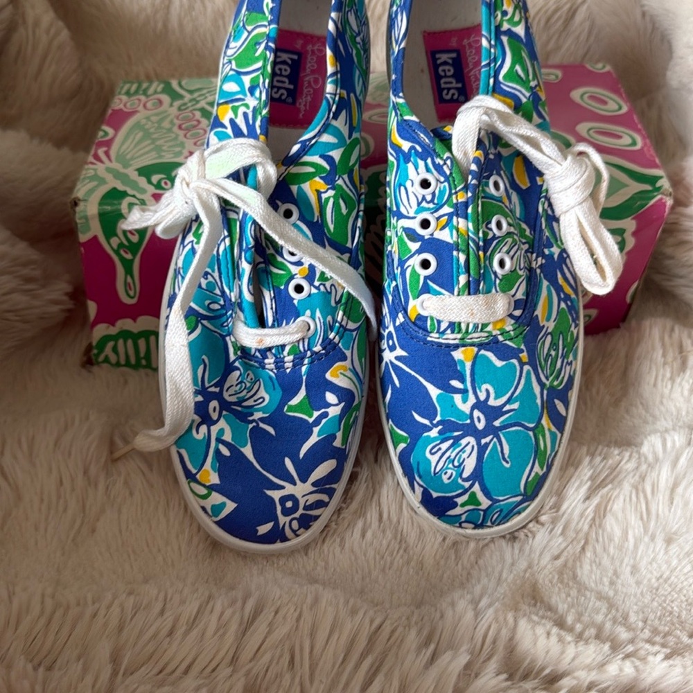 Lily Pulitzer Keds Champion  Floral Canvas Sneakers Never Worn